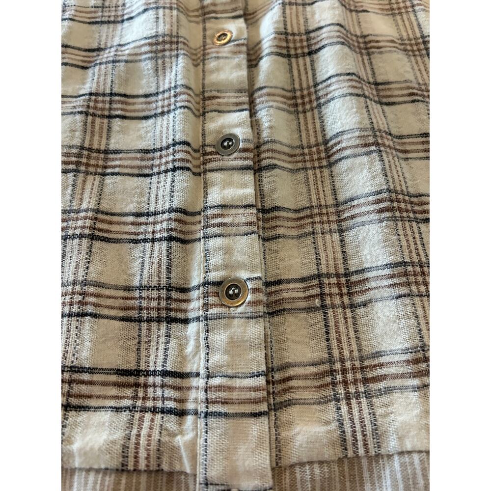 A’REVE Mixed Media Plaid & Lace Tunic Shirt | Boho Western | Size Medium - Picture 11 of 11